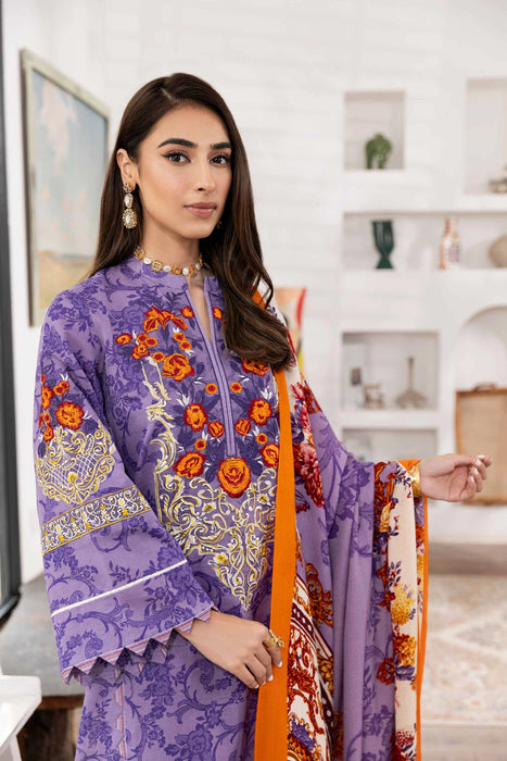3 PIECE PRINTED EMBROIDERED SUIT
