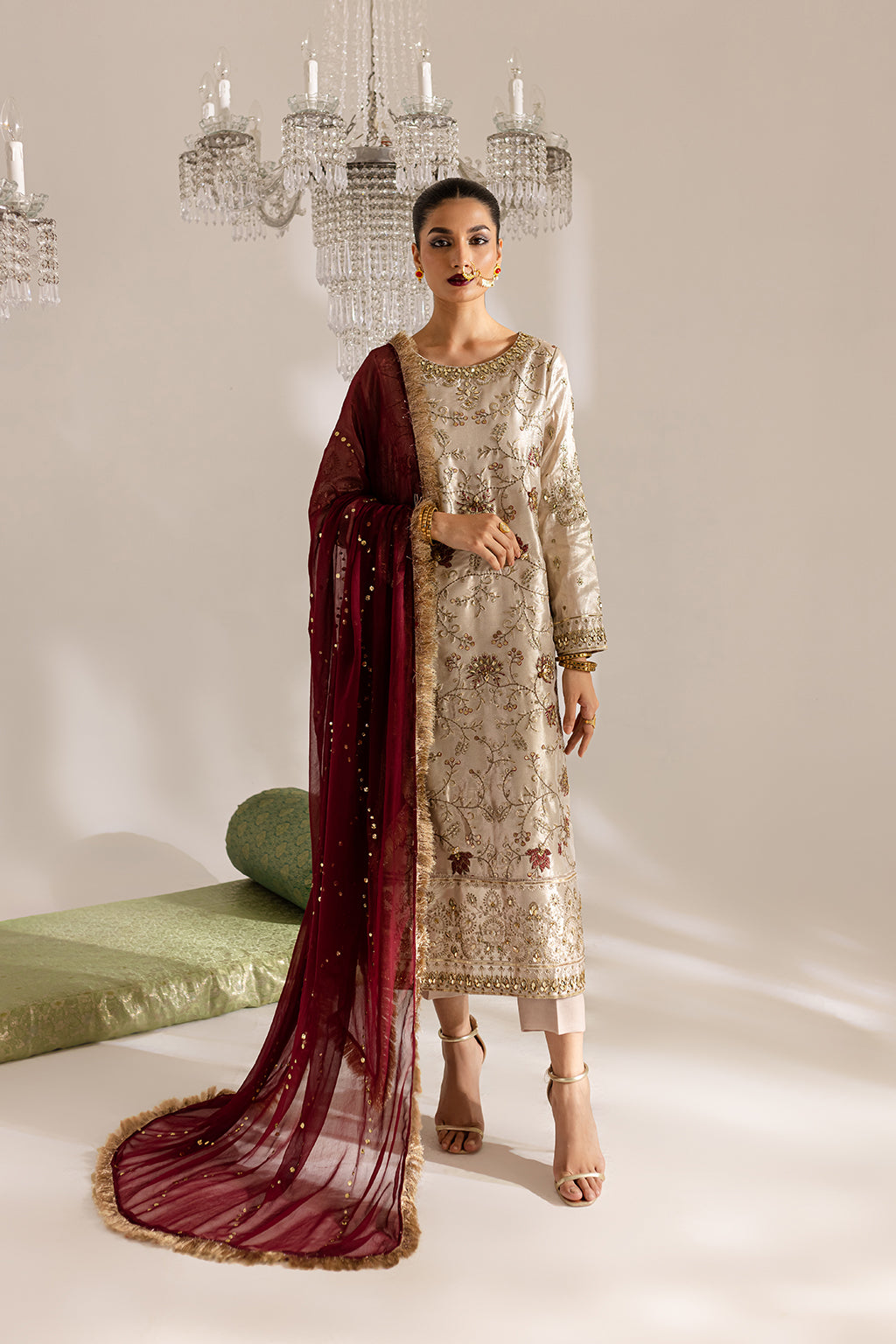 Fabric Masoori raw silk and organza