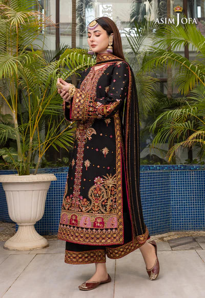 AJHJ-19 EMBROIDERED VISCOSE RAW SILK 3 PCS