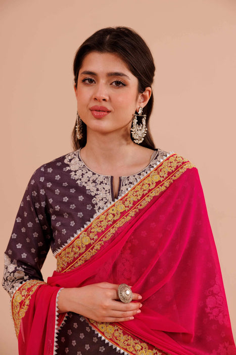3 Piece - Embroidered Suit - 42405021