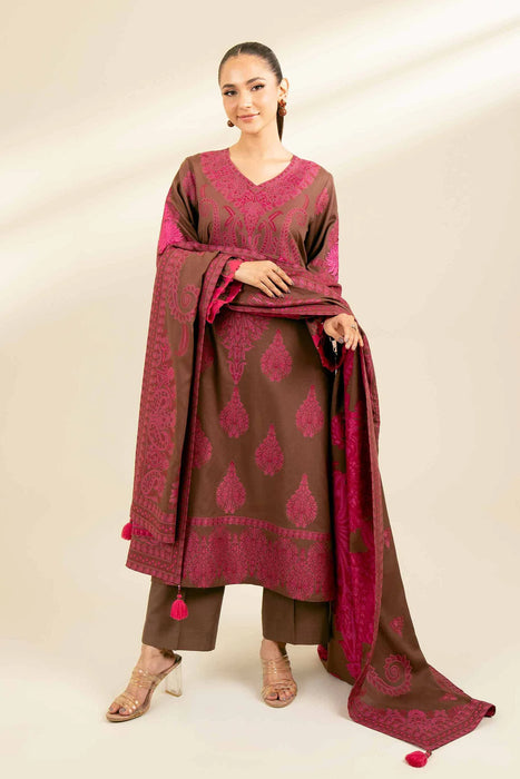 3 Piece - Jacquard Embroidered Suit - 42402156