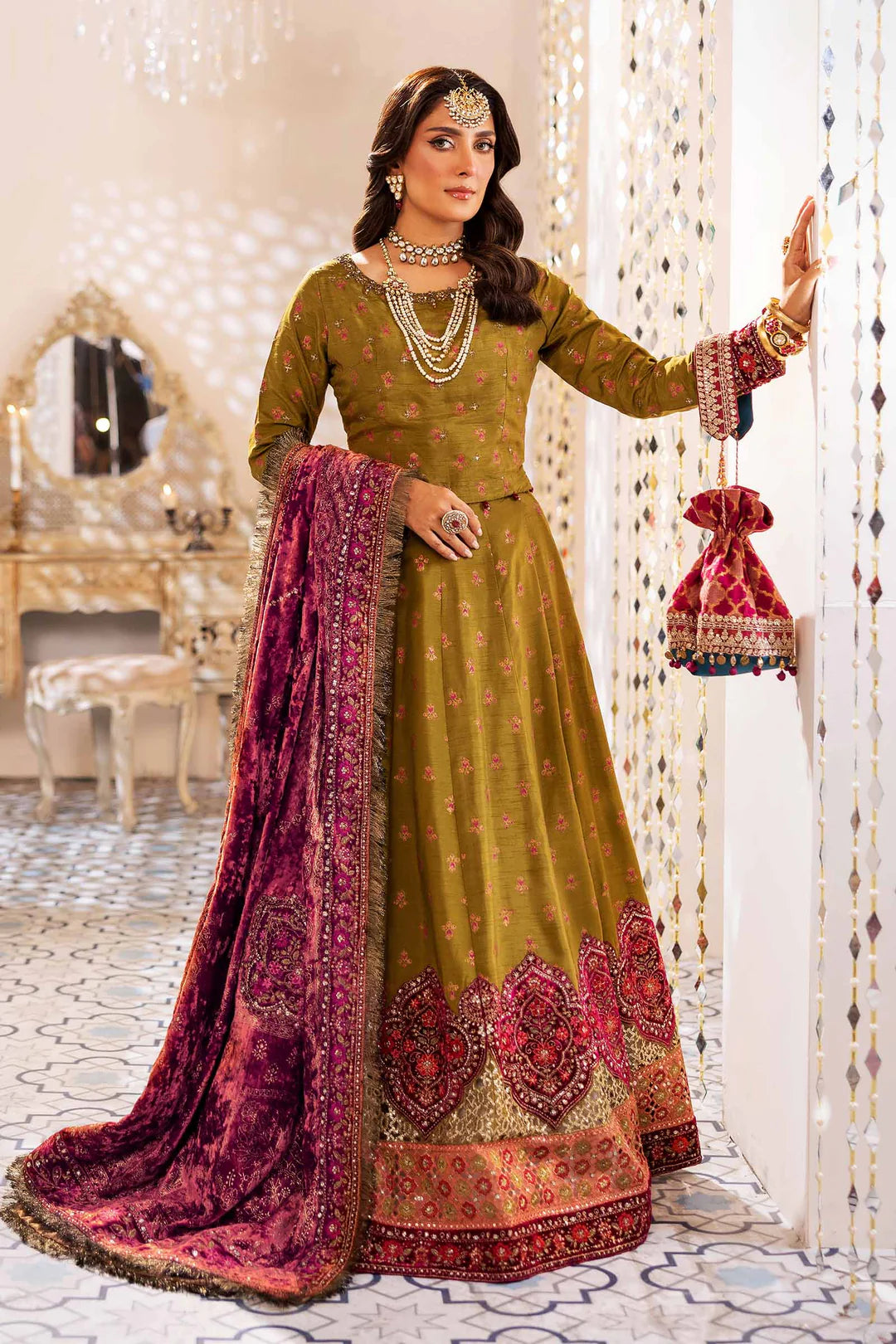 Blouse and Lehanga with Shawl
