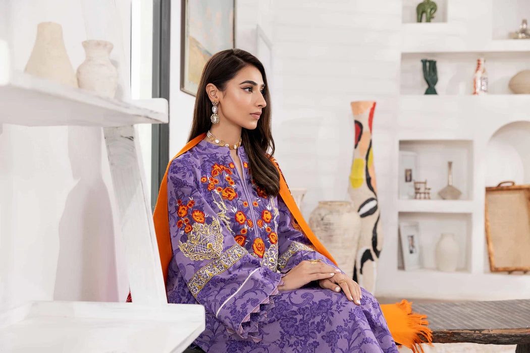 3 PIECE PRINTED EMBROIDERED SUIT