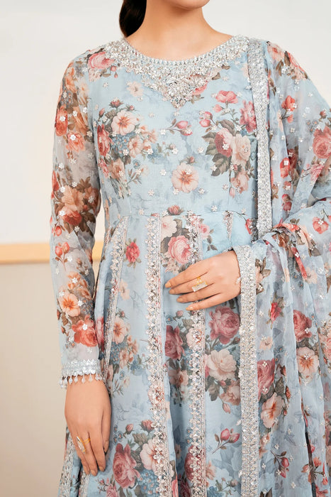 EMBELLISHED PRINTED CHIFFON PR-1058